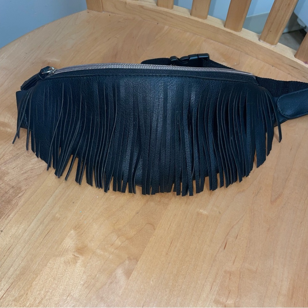 Black Fringe Fanny Pack